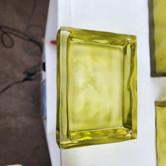 Ice Cubes Green Acrylic Bathroom Waste Basket Tissues Soap Dish Toothbrush Cup - Picture 6 of 10